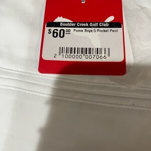 Puma Boys' Classic White Pants